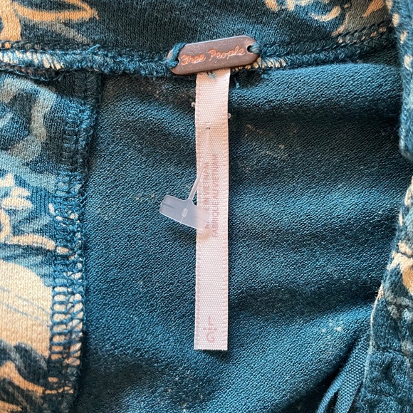 Free People "Hello Lover" Women's Size L/G Mini Dress Tunic Top Blue/Green/Cream - Picture 7 of 15